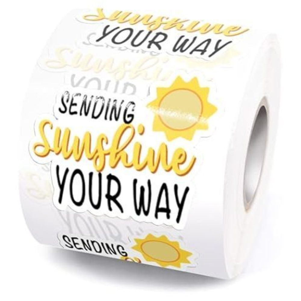 x500 Large Stickers Sending Sunshine Your Way Shipping Supplies